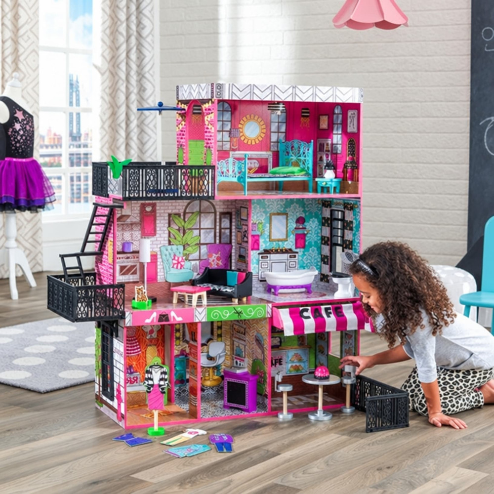 KidKraft Brooklyn\'s Loft Dollhouse Kid Playing