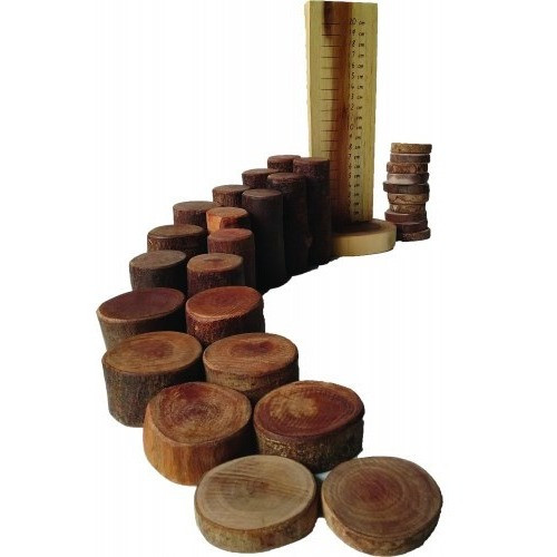Qtoys Natural Tree Blocks Maths & Counting Set