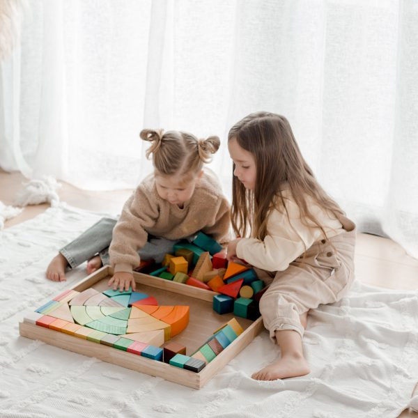 Qtoys Jumbo Natural Rainbow Blocks 86 pcs