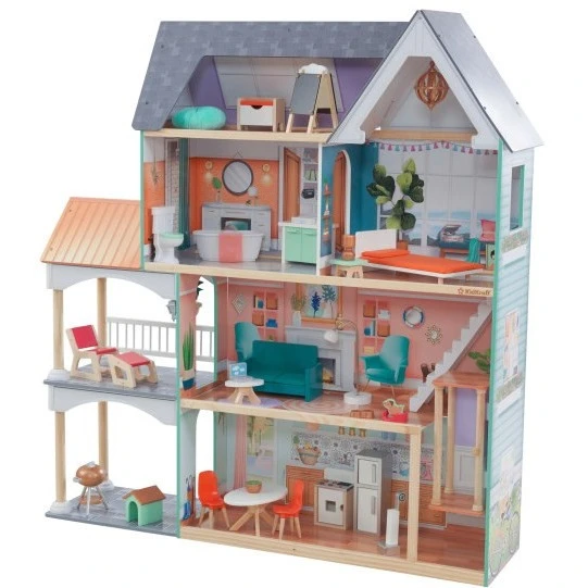 Kidkraft Dahlia Mansion Dollhouse with EZ Kraft Assembly