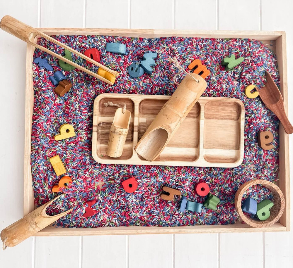 Qtoys Bamboo Scoops Set of 3 in tray