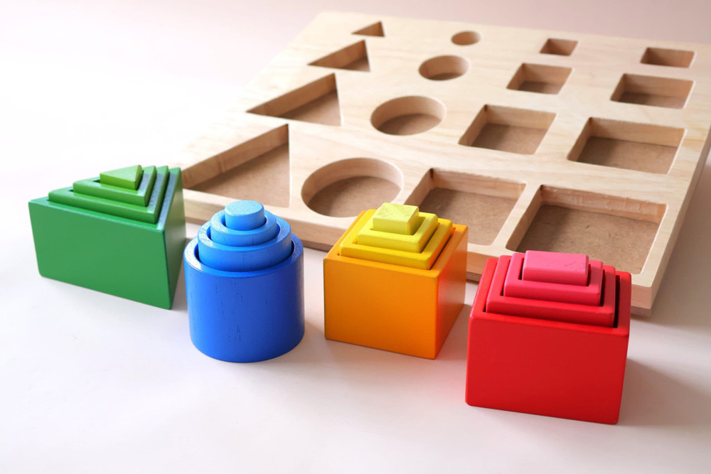 wooden stacking and nesting puzzle