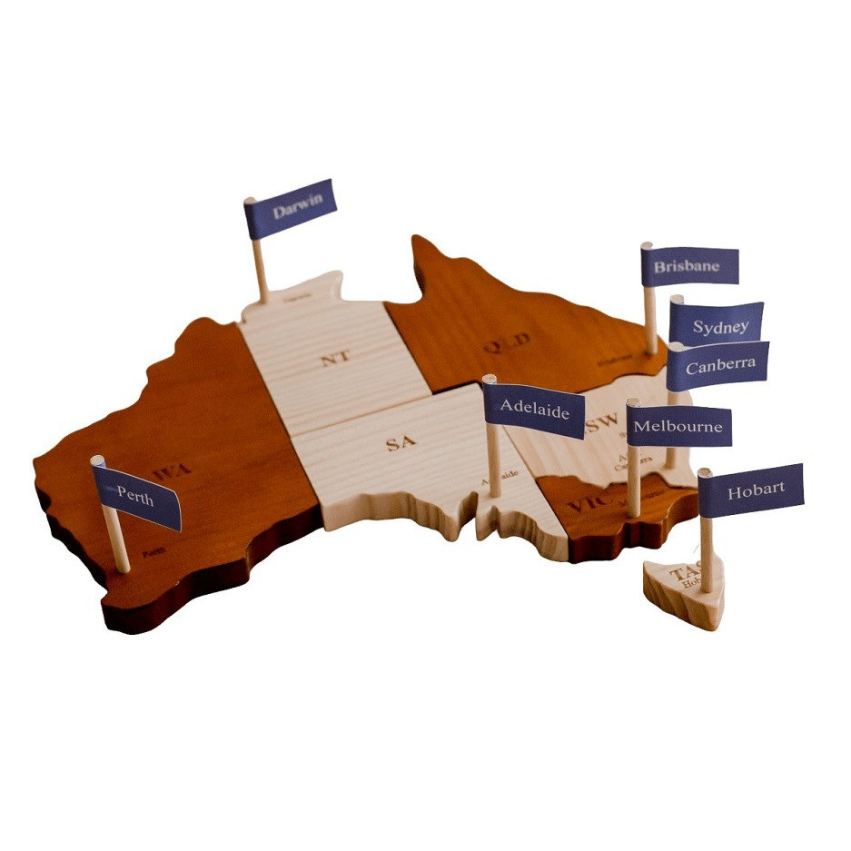 australia map with flags