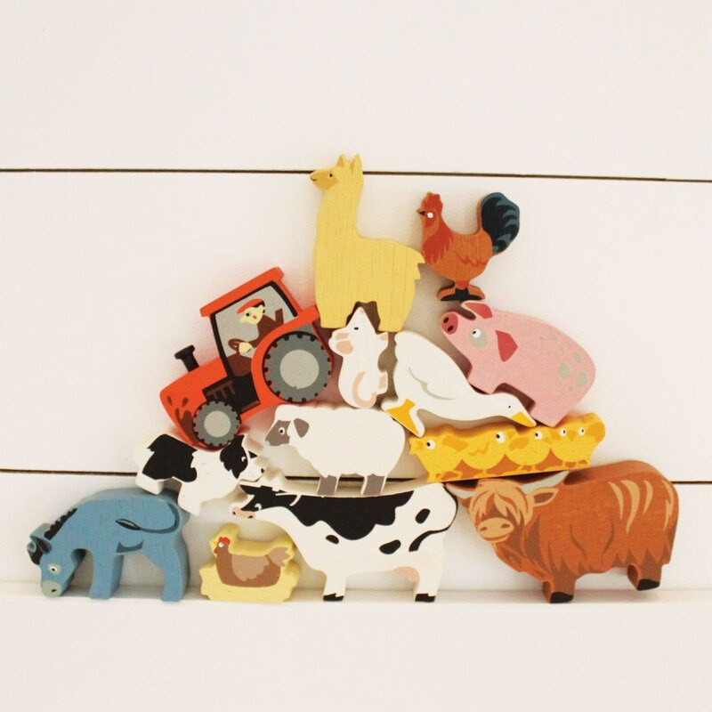 Tenderleaf Wooden Farmyard Animals Set - image 4