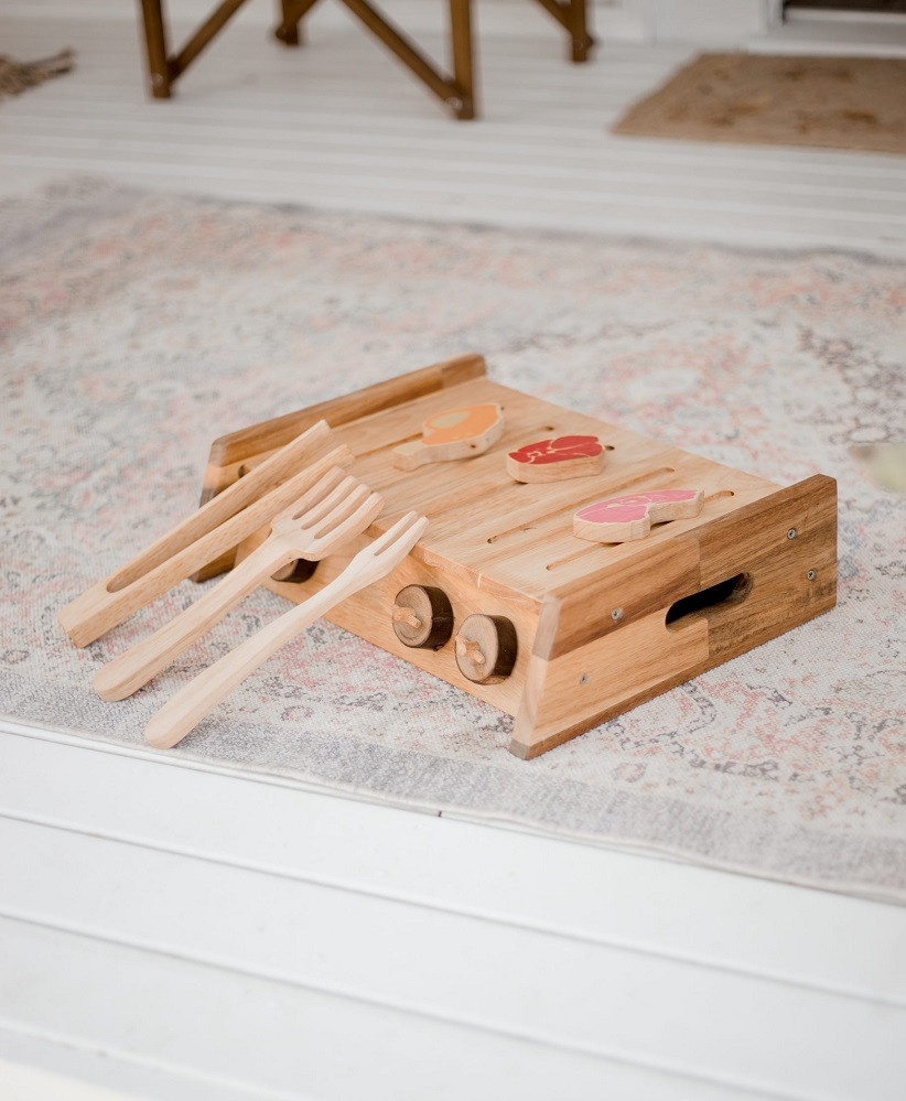qtoys wooden barbecue toy