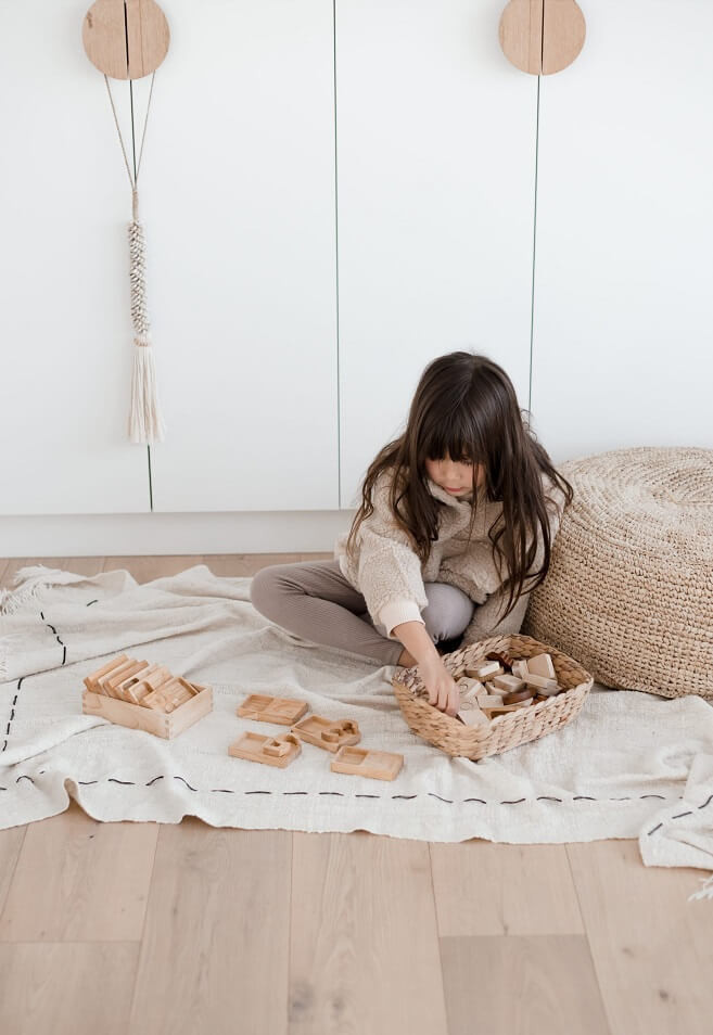wooden counting trays