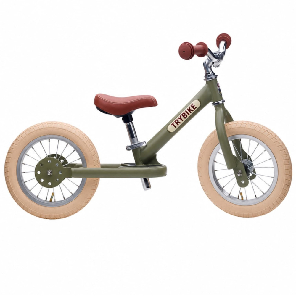 trybike green without training wheels