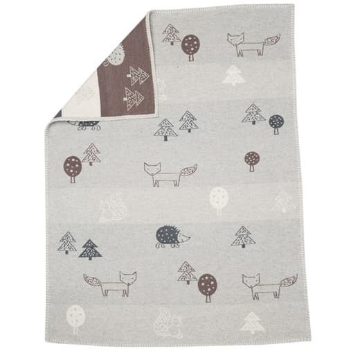 Grey Forest Animals Bassinet Blanket
