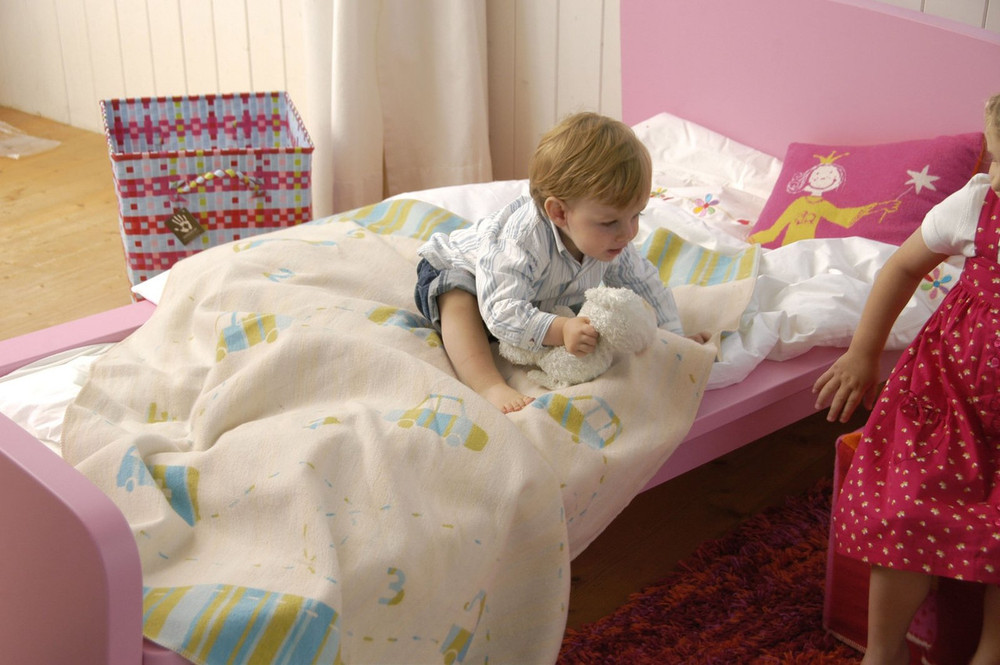 David Fussenegger Off White Cars Cot Blanket