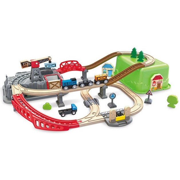 hape railway bucket builder train set