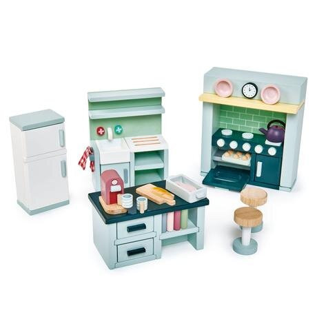 Tender Leaf Toys Dovetail Kitchen Wooden Furniture Set for Dolls House