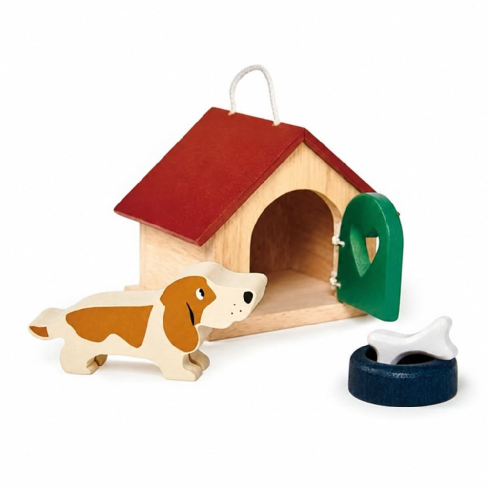 Tender Leaf Toys Wooden Pet Dogs Kennel Accessories 