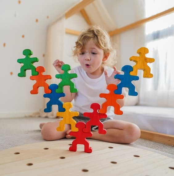 qtoys colourful stacking people set