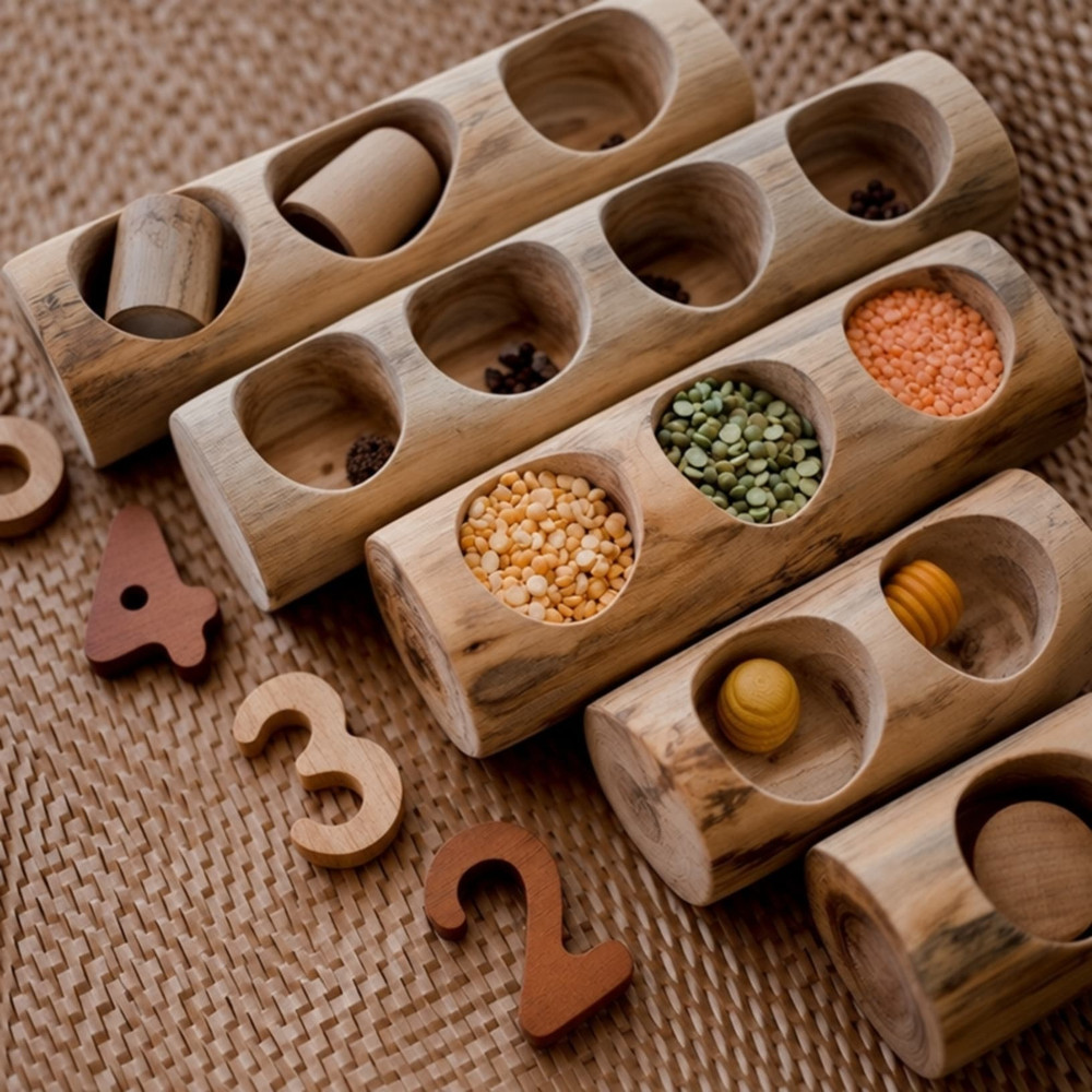 Qtoys Log and Sorting Trays Set