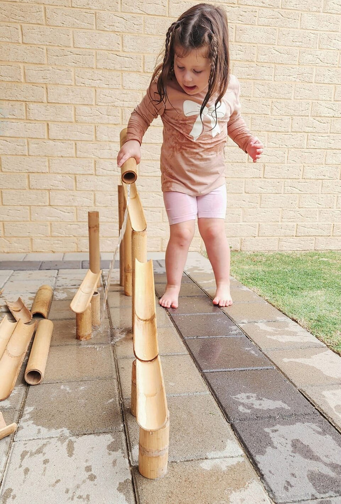 bamboo tubes with water