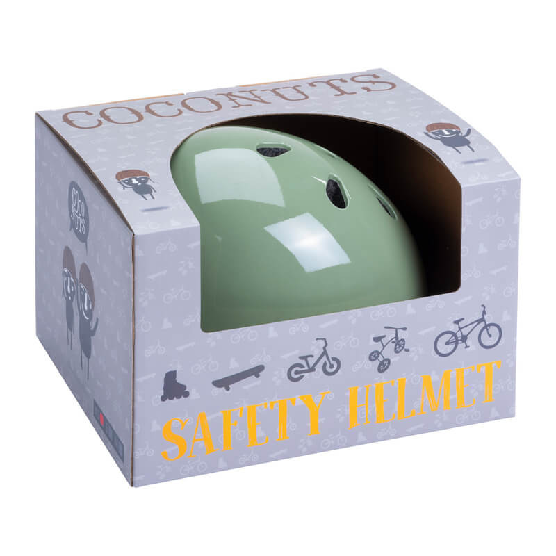 green extra small coconut helmet in box
