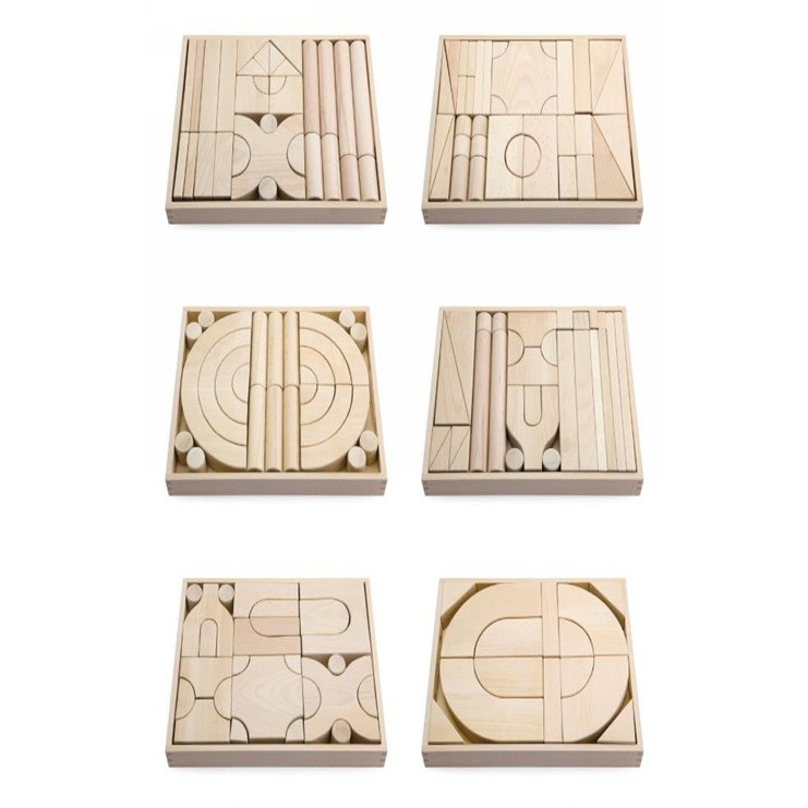 Viga Beech Wood Block Set - 6 Trays