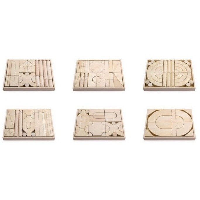 Viga Beech Wood Block Set - 6 Trays