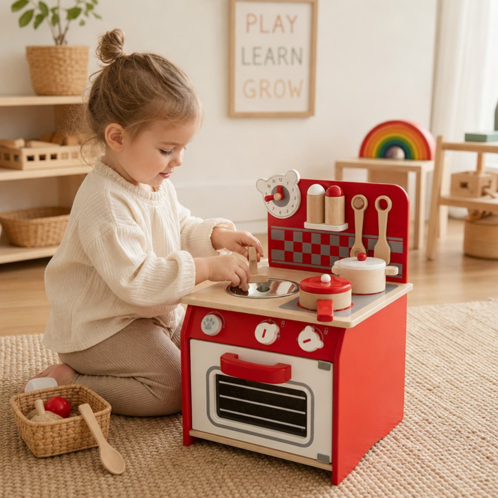 mini red kitchen toy