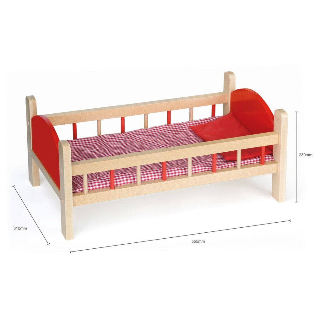 wooden doll bed size