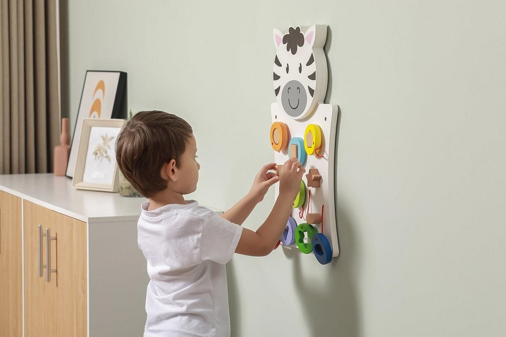 Wall Game Matching Shapes (Zebra) during play