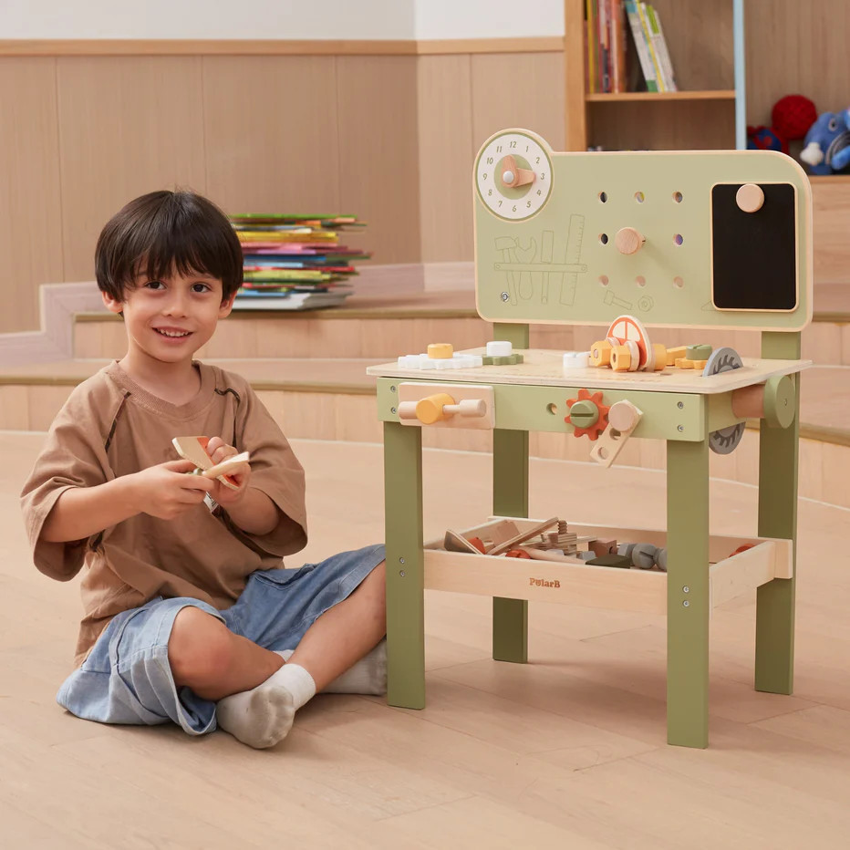 kids work bench green