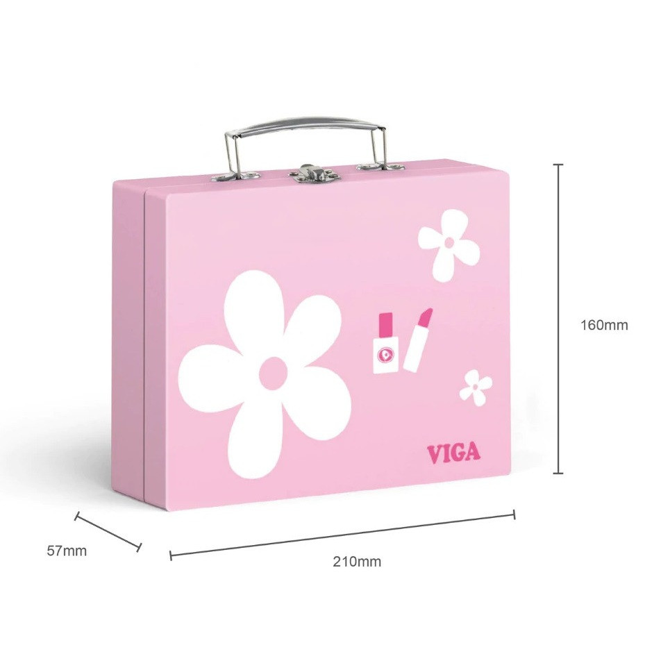 size of wooden pretend play beauty set - viga toys