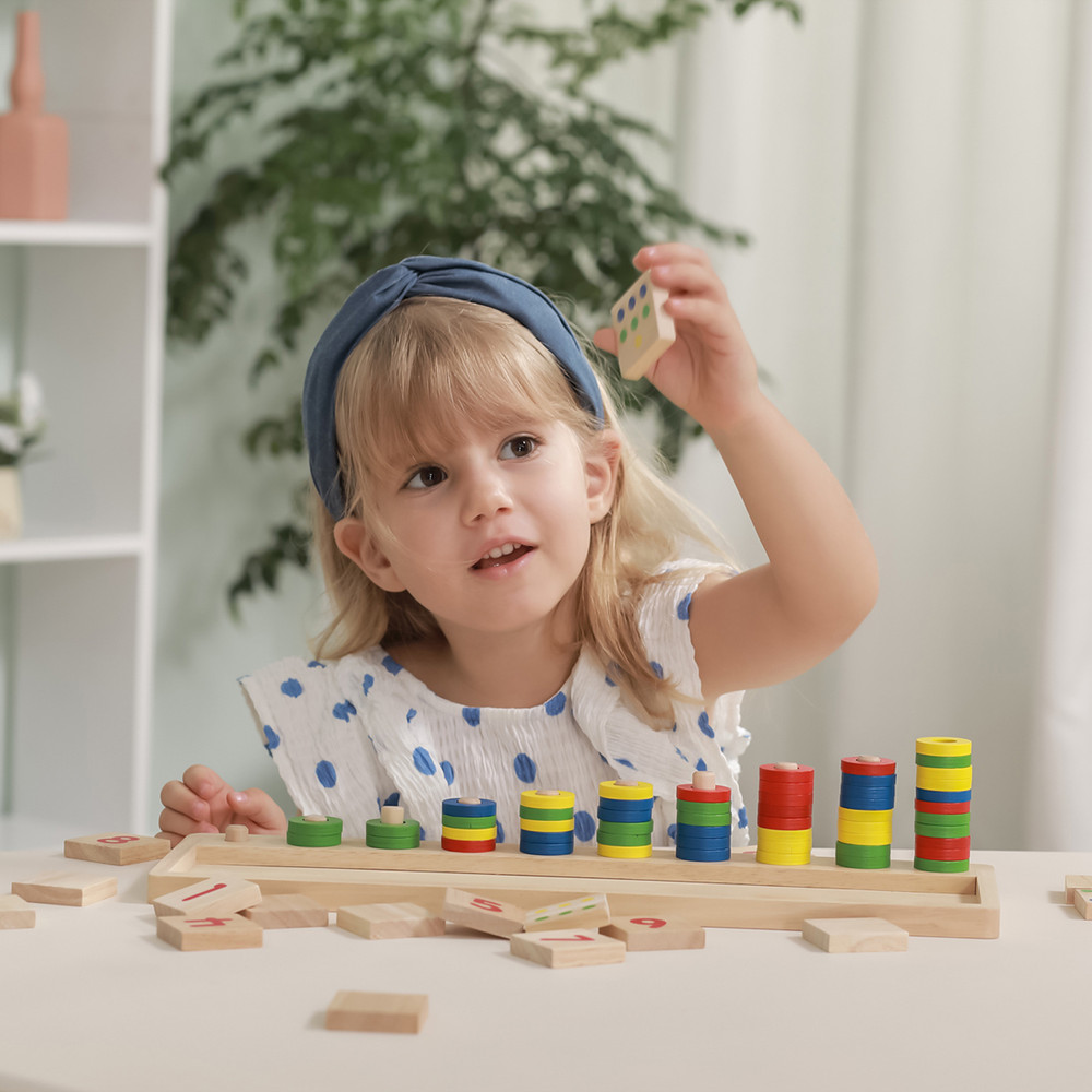 Viga Count and Match Numbers Montessori Puzzle Board