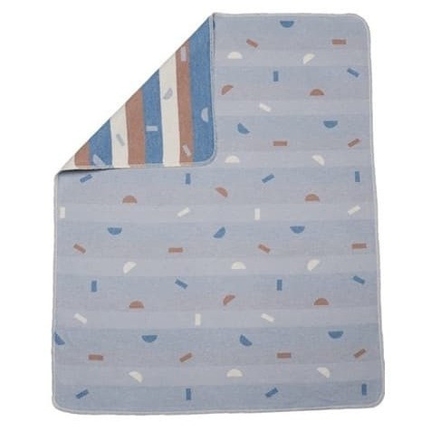 Light Blue Shapes Bassinet Blanket