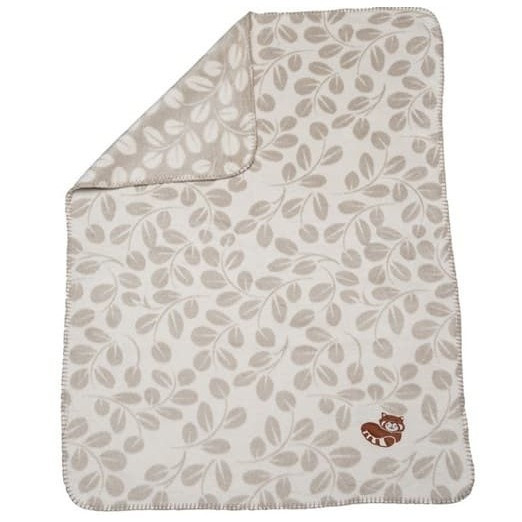 David Fussenegger Ecru Leaves Panda Bassinet Blanket