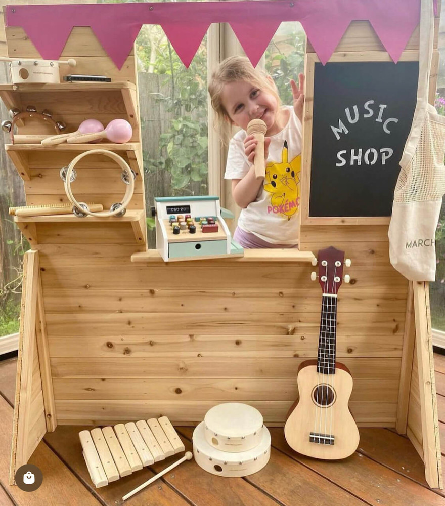 tenderleaf cash register in pretend play music shop