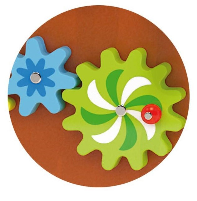 This busy activity can be mounted on walls and help foster vertical play.
