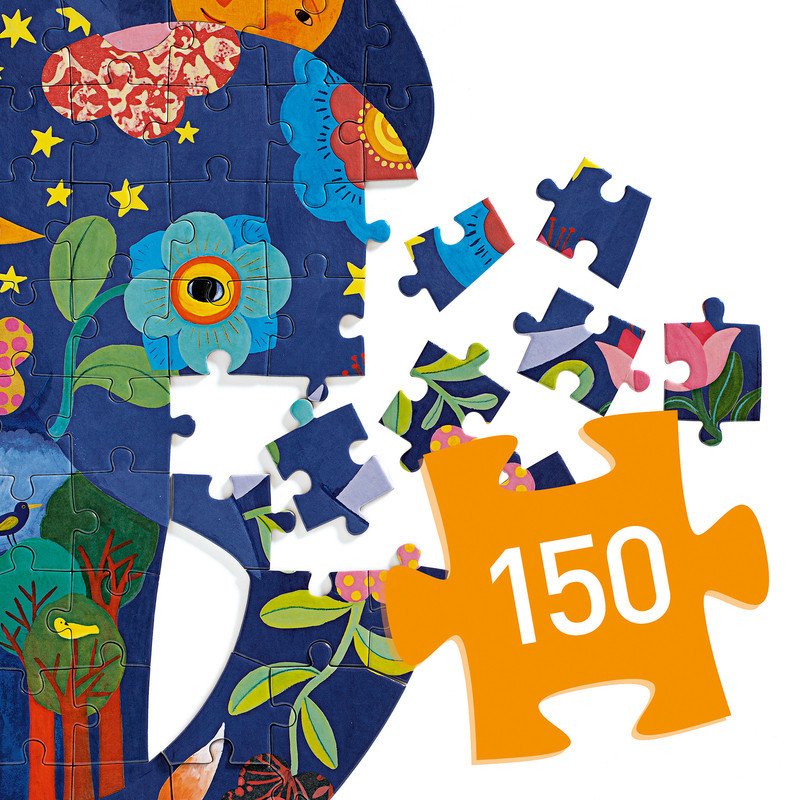 Djeco Puzz’Art Elephant 150 pcs Puzzle is the perfect challenge for kids 6+