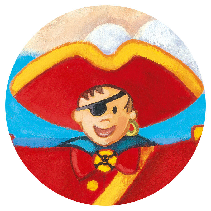Djeco Pirate and Treasure 36pc Silhouette Puzzle illustration detail