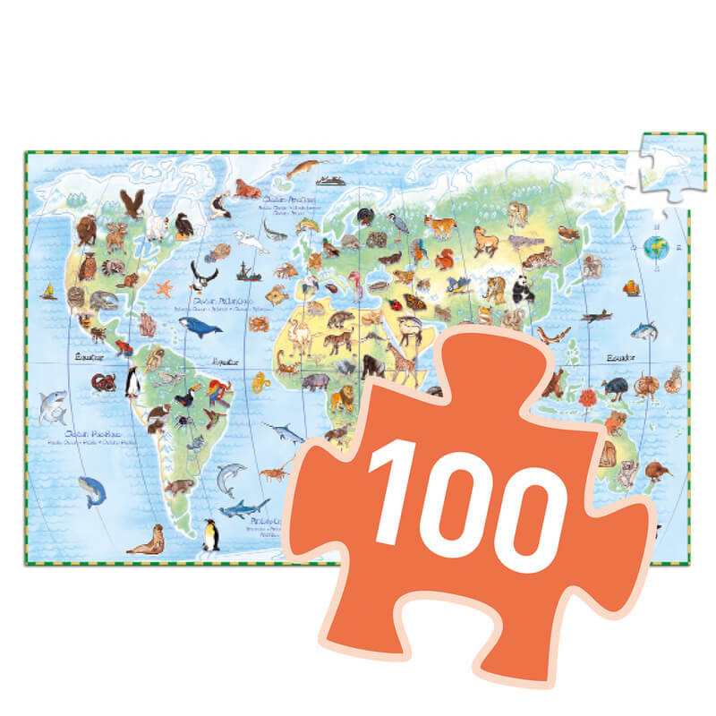 Djeco World Animals Observation Puzzle in 100 pcs