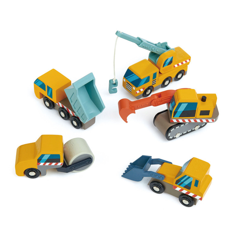 Tender Leaf Wooden Construction Car Set all rounded up
