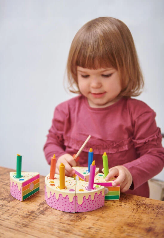 Toddlers can get in on the fun too with Tender Leaf Rainbow Birthday Cake