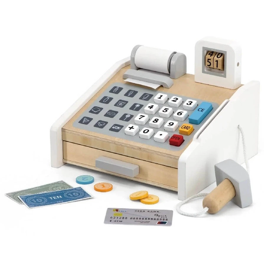 viga retro pretend play kids cash register till