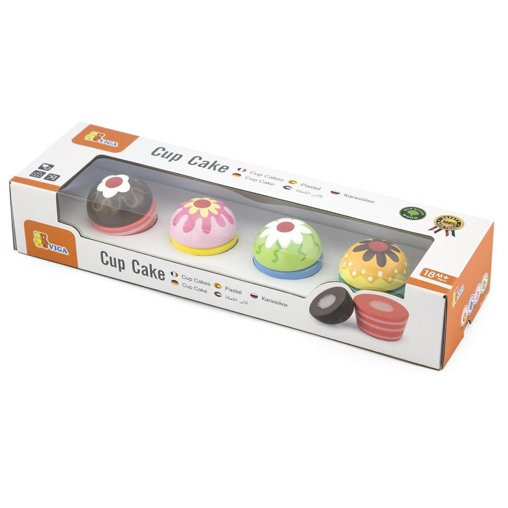 Viga Wooden Cupcakes 4pc in Box