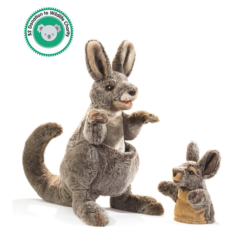 Folkmanis Kangaroo with Joey Puppet