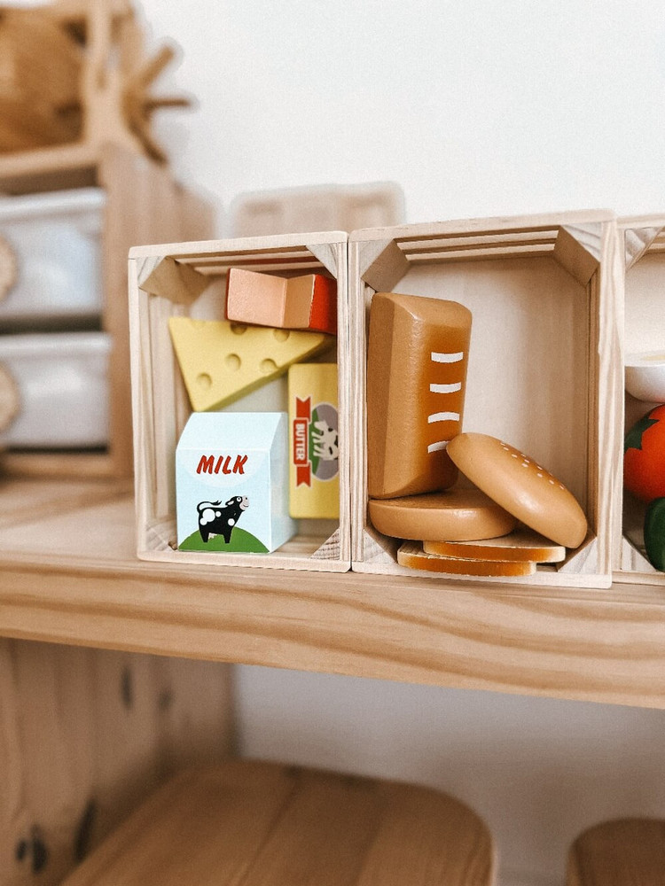 bread and cheese pretend play food baskets