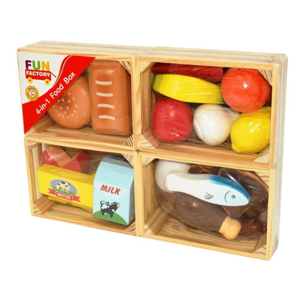 Fun Factory Wooden Food Crate Set in packaging