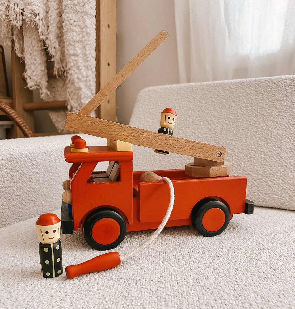 fun factory wooden fire engine set