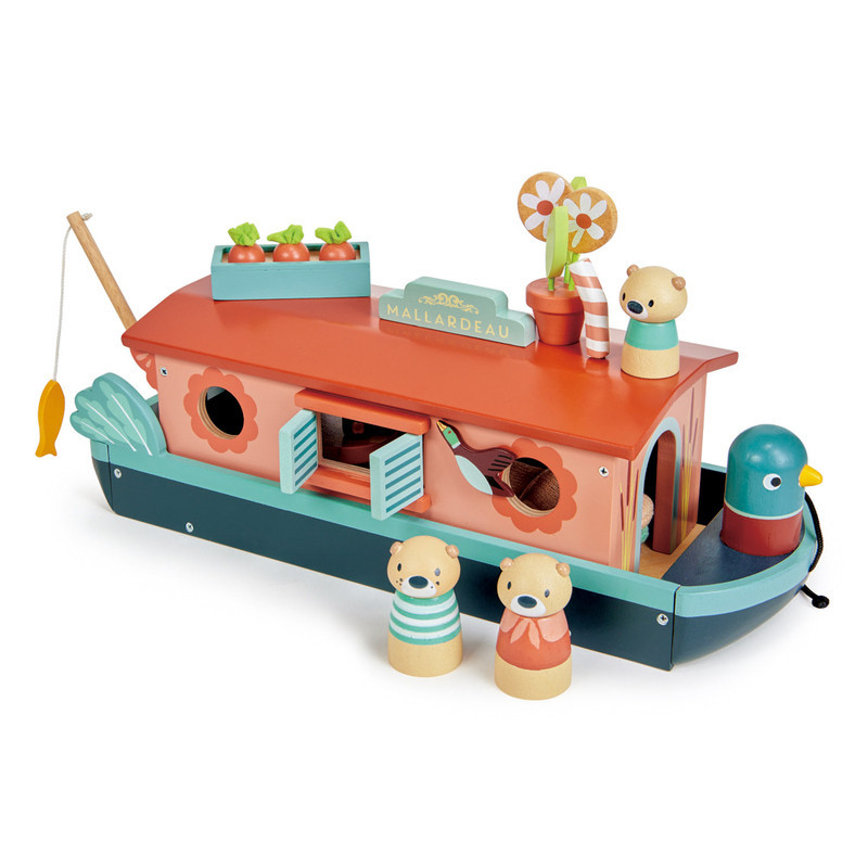 Tenderleaf Little Otter Canal Boat contains 3 wooden figurine characters