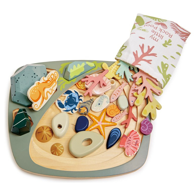 Tenderleaf My Little Rock Pool - Pretend Play Sea Life Playset