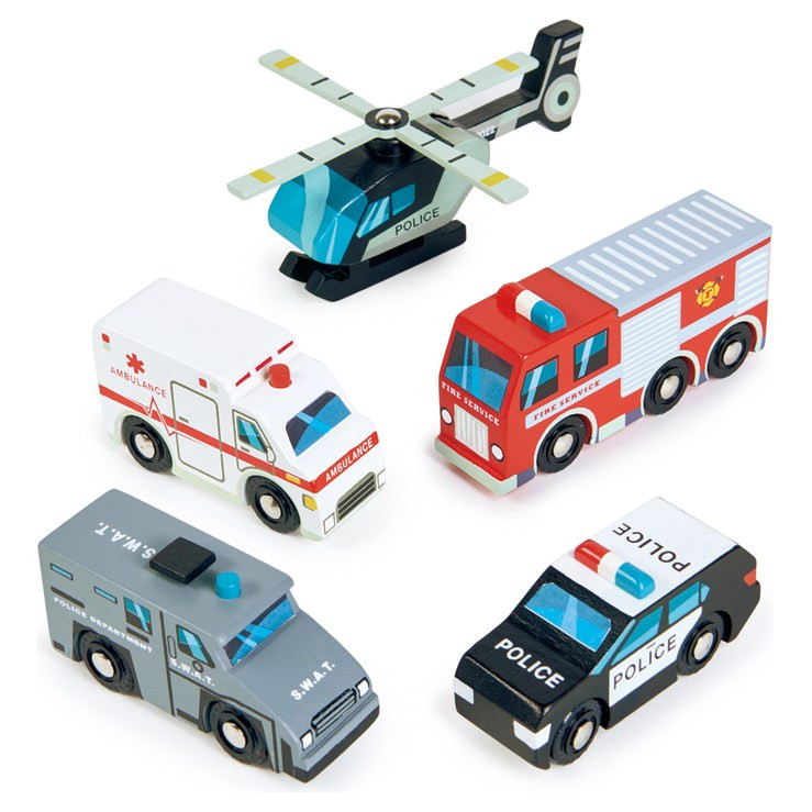 Tenderleaf Wooden Toy Emergency Vehicles