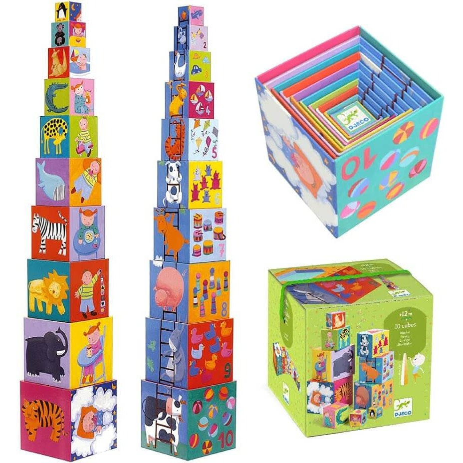 djeco funny animal blocks