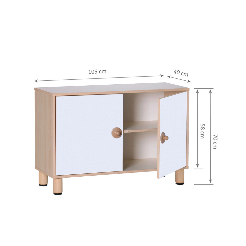 Montessori 2 Tier Wide Cabinet measurements