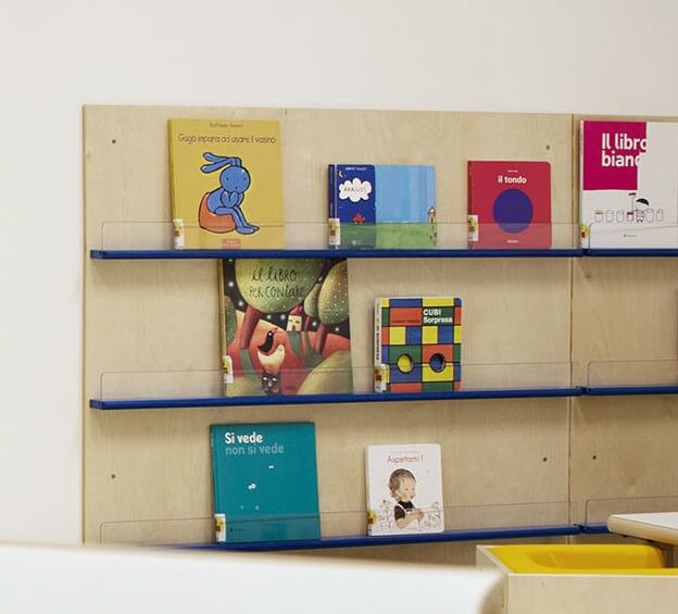 wooden wall book display