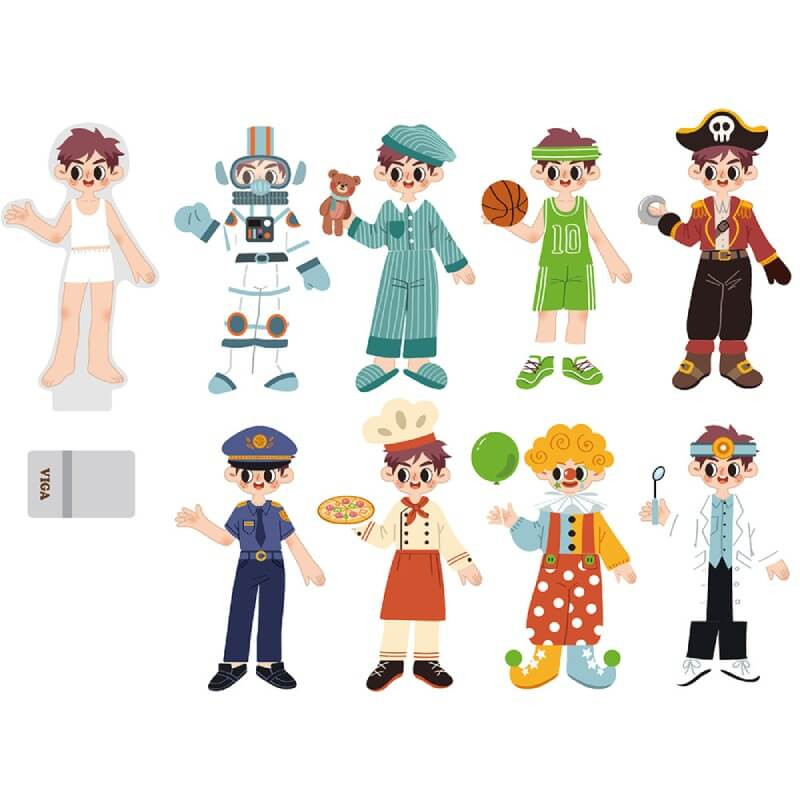  Viga Wooden Magnetic Dress Up 